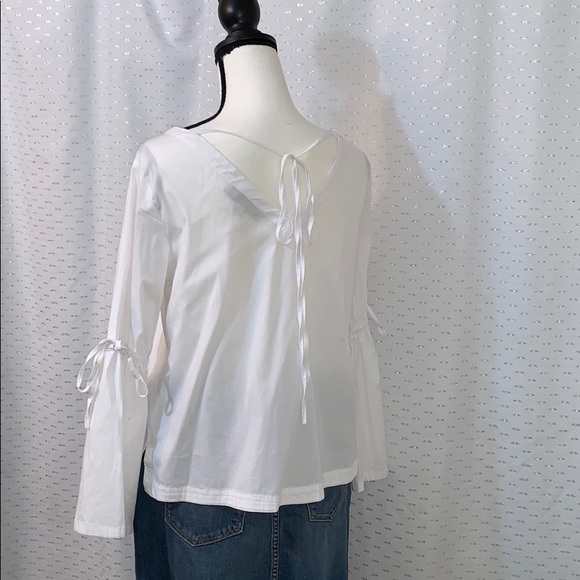 LOFT-Tied Bell Sleeve Top EUC - Picture 2 of 6